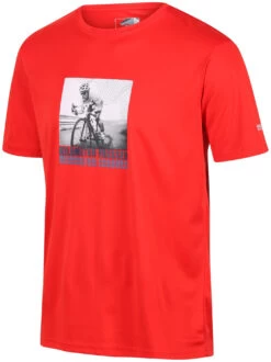 Regatta Fingal Slogan SS Shirt Heren, Rood