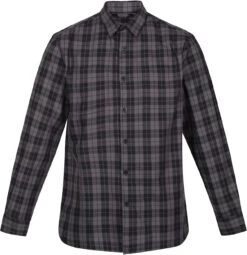Regatta Lance LS Shirt Heren, Zwart/grijs