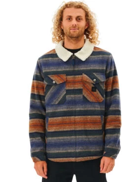 Rip Curl Flanno Jas Heren, Blauw/oranje