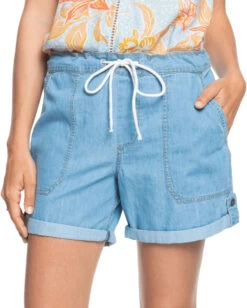 Roxy Milady Beach Regular Denim Shorts Dames, Blauw
