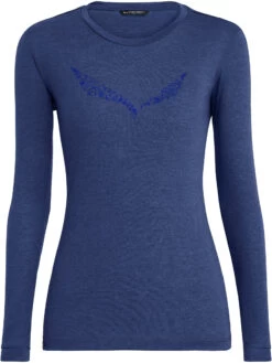 SALEWA Solidlogo Dry LS Tee Dames, Blauw