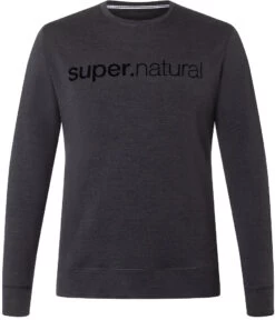 Super.natural 3D Signature Crew Sweater Heren, Zwart