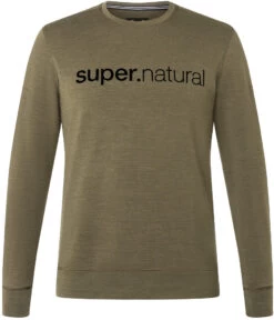 Super.natural 3D Signature Crew Sweater Heren, Olijf