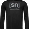 Super.natural Alpine Trui Met Capuchon Heren, Zwart -Sport- En Outdoorkleding supernatural alpine hooded sweater men jet black melange vapor grey logo 1