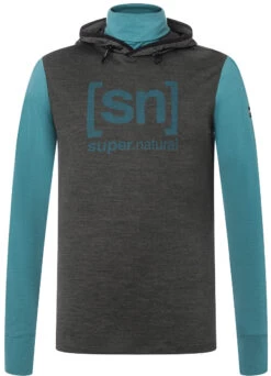 Super.natural Alpine Trui Met Capuchon Heren, Grijs/petrol