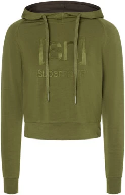 Super.natural Liquid Flow Logo Hoody Dames, Groen