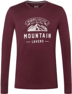 Super.natural Mountain Lovers LS Shirt Heren, Rood