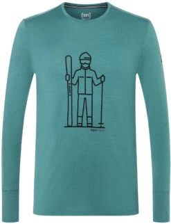Super.natural Skieur LS Shirt Heren, Petrol