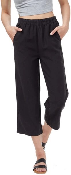 Tentree Linen Billow Broek Dames, Zwart