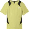 The North Face Ao Glacier SS Tee Heren, Geel/grijs -Sport- En Outdoorkleding the north face ao glacier ss tee men acid yellow white heather asphalt grey 1