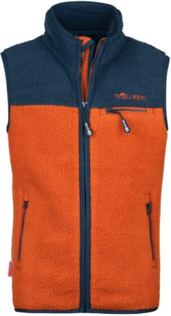 TROLLKIDS Hemsedal Vest Kinderen, Oranje/blauw