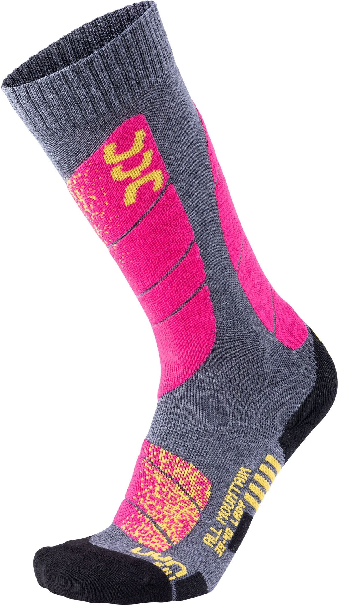 UYN All Mountain Skisokken Dames, Grijs/roze 3 UYN All Mountain Skisokken Dames, Grijs/roze