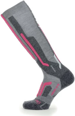 UYN Ski Merino Sokken Dames, Grijs/roze