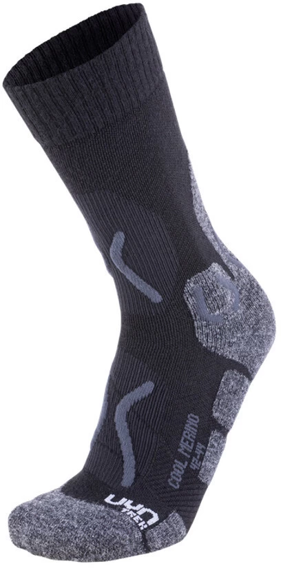 UYN Trekking Cool Merino Sokken Heren, Zwart/grijs 3 UYN Trekking Cool Merino Sokken Heren, Zwart/grijs