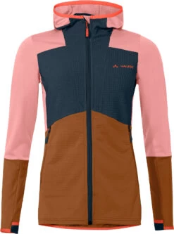 VAUDE Monviso Hooded Grid Fleece Jacket Dames, Roze/blauw