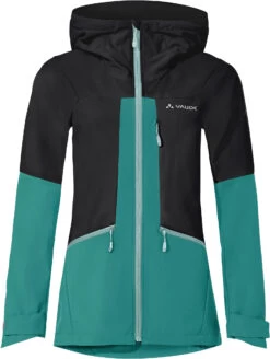 VAUDE Monviso Softshell Jas Dames, Zwart/groen