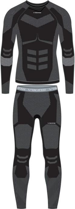 Viking Europe Volcanic Ondergoed Set Heren, Zwart/grijs