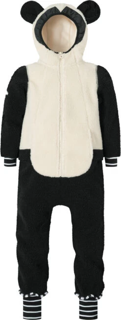 WeeDo Pando Fleece Jumpsuit Kinderen, Zwart/wit