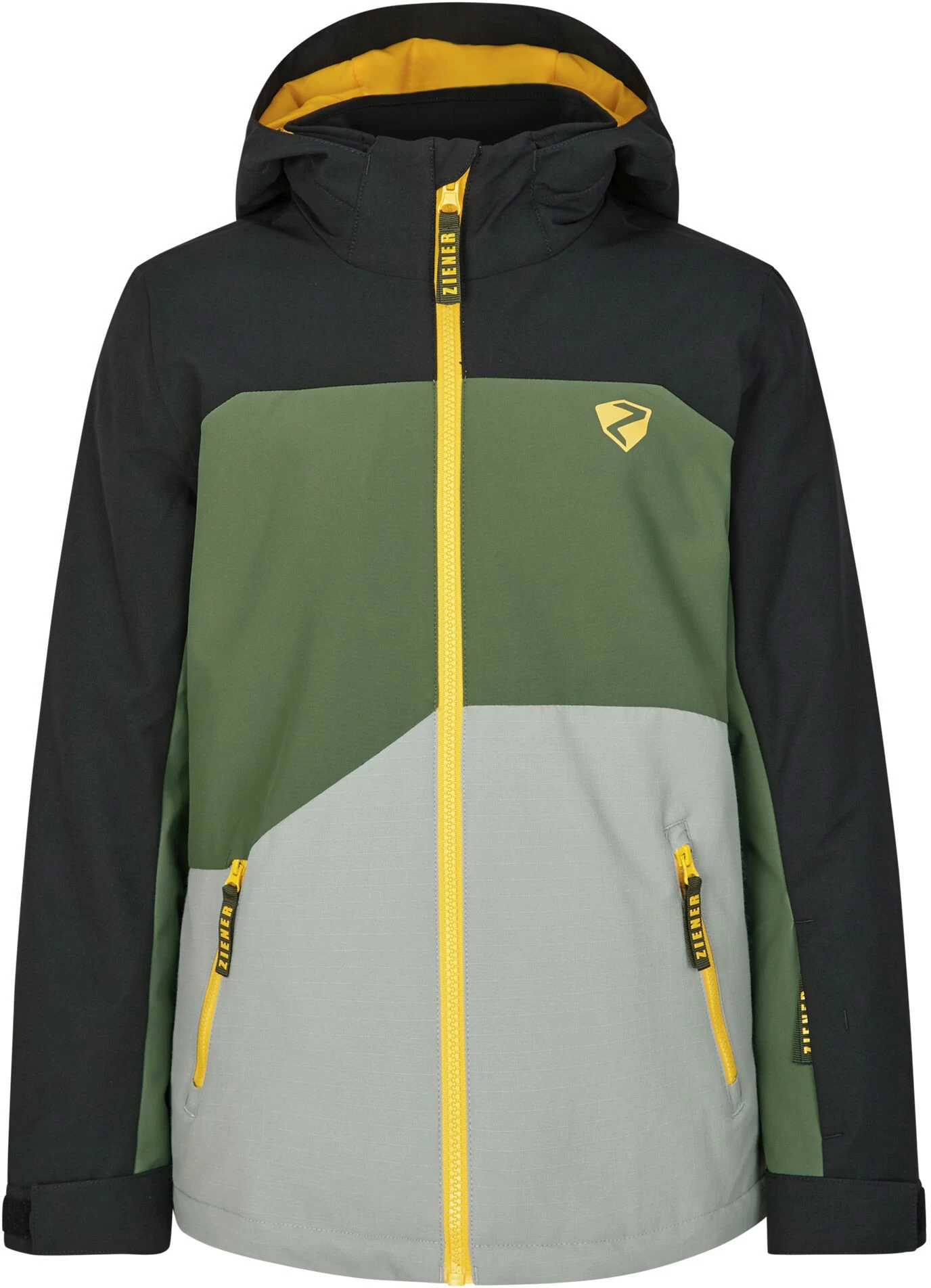 Ziener Anderl Ski Jas Kinderen, Grijs/groen 3 Ziener Anderl Ski Jas Kinderen, Grijs/groen